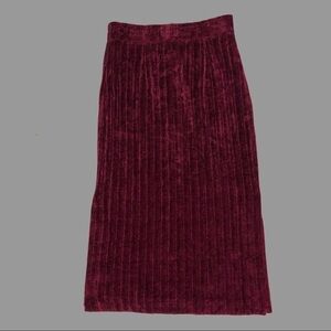 ❤️ XS ❤️ NWT Anthro Skirt Side Slits Midi Ribbed Chenille Soft​